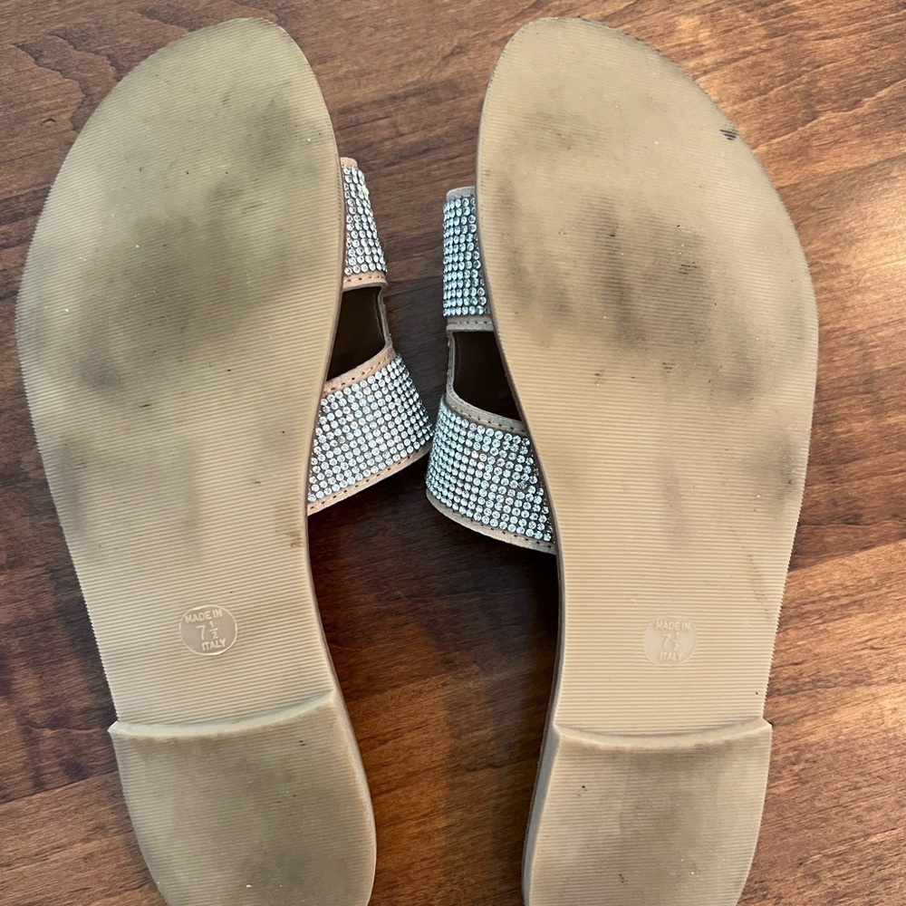 Steven Greece Rhinestone H Style Slides Size 7.5 - Picture 3 of 6